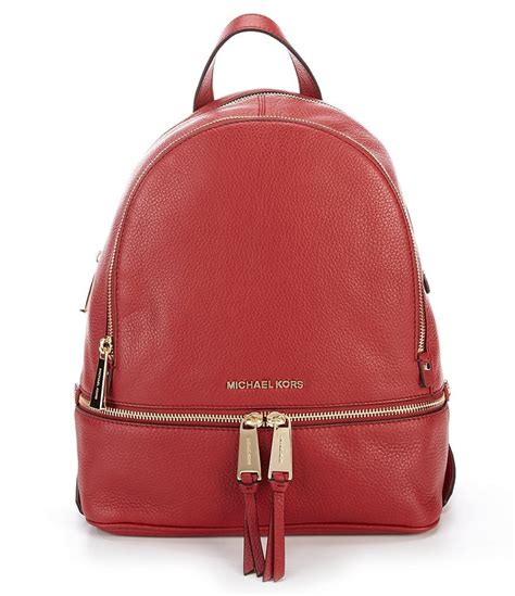 michael michael kors rhea zip small leather backpack lookbook|Michael Kors mini leather backpack.